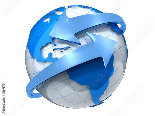 Illustration: Earth with arrows Earth with arrows