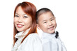 Asian Chinese boy and his mummy