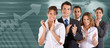 Business team applauding