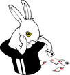 Bored bunny in magic hat