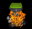poubelle en feu