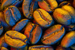 Photo: Coffee beans colorful. Macro Coffee beans colorful. Macro