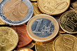 Euro coins closeup