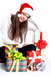 beautiful woman with holiday gift