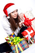 beautiful woman with holiday gift