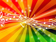 Music Notes on Glowing Background