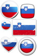 Slovenia - Glossy and colorful stickers with reflection set Slovenia - Glossy and colorful stickers with reflection set