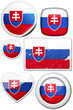 Slovakia - Glossy and colorful stickers with reflection set Slovakia - Glossy and colorful stickers with reflection set