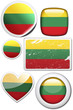 Lithuania - Glossy and colorful stickers with reflection set Lithuania - Glossy and colorful stickers with reflection set