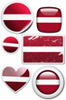 Latvia - Glossy and colorful stickers with reflection set Latvia - Glossy and colorful stickers with reflection set