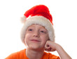 Boy in Santa cap
