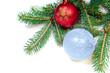Pine branches and xmas ball Pine branches and xmas ball
