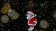 Père Noël sous la neige.