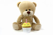 teddy and cupcake wth 1 candle,