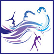 Woman gymnastics vector