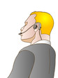 Businessman  wearing head set