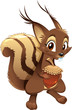 Squirrel, funny cartoon character.