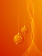 Abstract orange background with wave and christmas ball