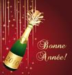 2010 Bonne année! Illustration rouge et or.