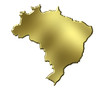 Brazil 3d Golden Map Brazil 3d Golden Map