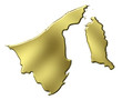 Brunei 3d Golden Map Brunei 3d Golden Map