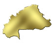 Burkina Faso 3d Golden Map Burkina Faso 3d Golden Map