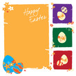 Easter greeting card with colorful Easter eggs