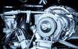 engine detail from a 1960's vehicle