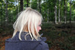 Blonde girl outside