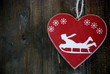 coeur rouge avec luge