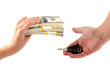 Car purchase. An exchange of money for keys