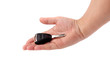 Car key in a hand of the man