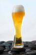 Glass of cold light beer