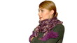 Portrait of beautiful blond woman wearing winter clothes