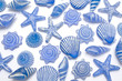 Starfish and seashell backgroun.