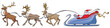 Santa Claus sleighing, christmas reindeer, vector illustration