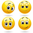 Self-satisfied smiley balls posing