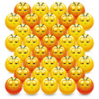 Smiley balls making letter X