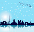 Christmas Paris vector background