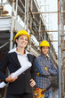 construction worker and architect