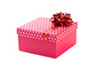 Pink gift with red ribbon