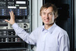 Datacenter specialist showing web server cluster Datacenter specialist showing web server cluster
