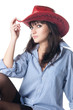half-naked girl in a cowboy hat.
