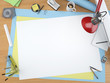 top view of designer desktop
