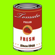 Tomato can isolated over light green background Tomato can isolated over light green background