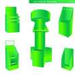 Green cardboard stands illustration vector