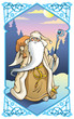 Santa Claus in frame of traditional Russian style, vector Santa Claus in frame of traditional Russian style, vector