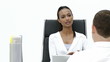 Female Business woman giving an interview