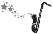 saxophone with stars shooting out saxophone with stars shooting out