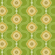 retro-blumen-tapete grün/braun
